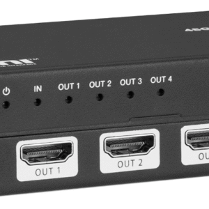 1x4 HDMI splitter 4K@60Hz 4:4:4 HDCP 2.2 front panel 1 input 4 outputs"