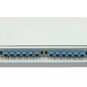 "12-port SC/UPC blue multimode patch panel 1U fully loaded