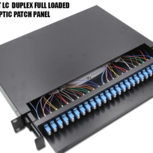 Patch Panel Fully Loaded 24 LC front view with adapters,