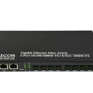 8 port sfp module switch front view