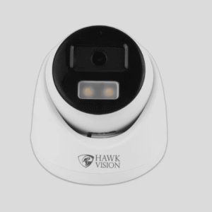 Hawk Vision Network Dome CCTV Camera with audio monitoring side view