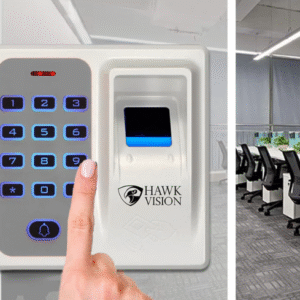 Fingerprint and card reader for door access control