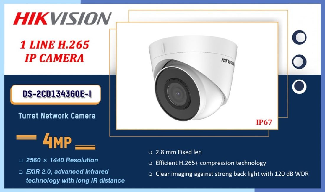 Hikvision 4MP IP Dome Camera DS-2CD1343G0E-I