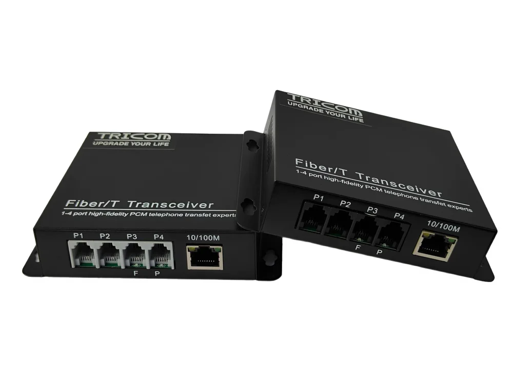 RJ11 to Fiber Converter 4 Channel