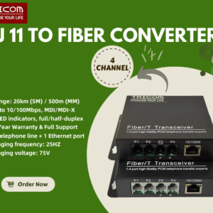 RJ11 to Fiber Converter 4 Channel